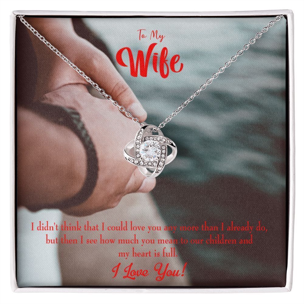 Wife Meaningful Love Infinity Knot CZ Necklace Silver Tone Standard Box